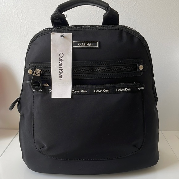 Calvin Klein Bags Calvin Klein Round Logo Nylon Backpack Poshmark